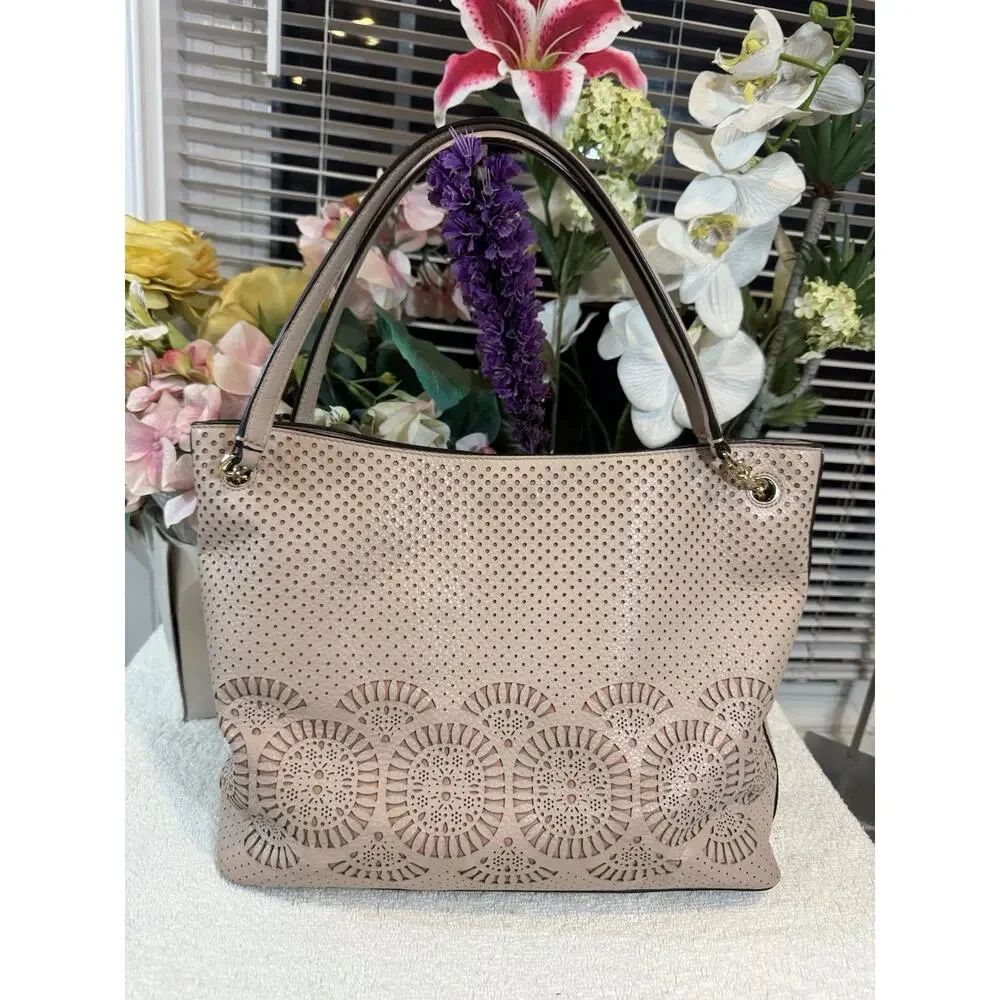 Tory Burch Ella 146437 Women's Tote Bag Mini - MAUVE (BRTHRIFTY - Picture 3 of 13
